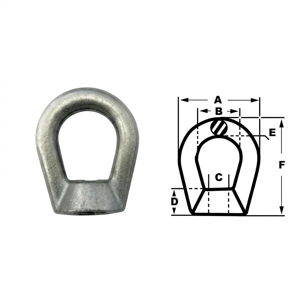 Porca Olhal Elíptica Aço Carbono Forjado – Rosca Métrica